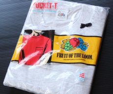 画像1: デッドストック★90s USA製 FRUIT OF THE LOOM ポケットTシャツ 杢ライトグレー XL (1)