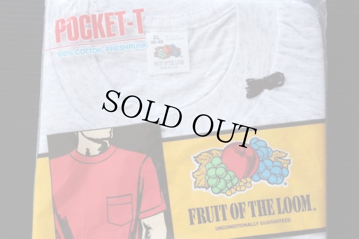 画像3: デッドストック★90s USA製 FRUIT OF THE LOOM ポケットTシャツ 杢ライトグレー XL (3)