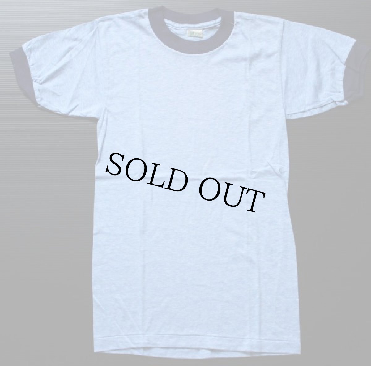 画像2: デッドストック★80s USA製 mayo SPRUCE リンガーTシャツ 杢ブルー (2)