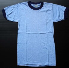 画像2: デッドストック★80s USA製 mayo SPRUCE リンガーTシャツ 杢ブルー (2)