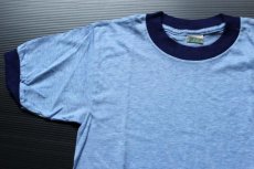 画像1: デッドストック★80s USA製 mayo SPRUCE リンガーTシャツ 杢ブルー (1)