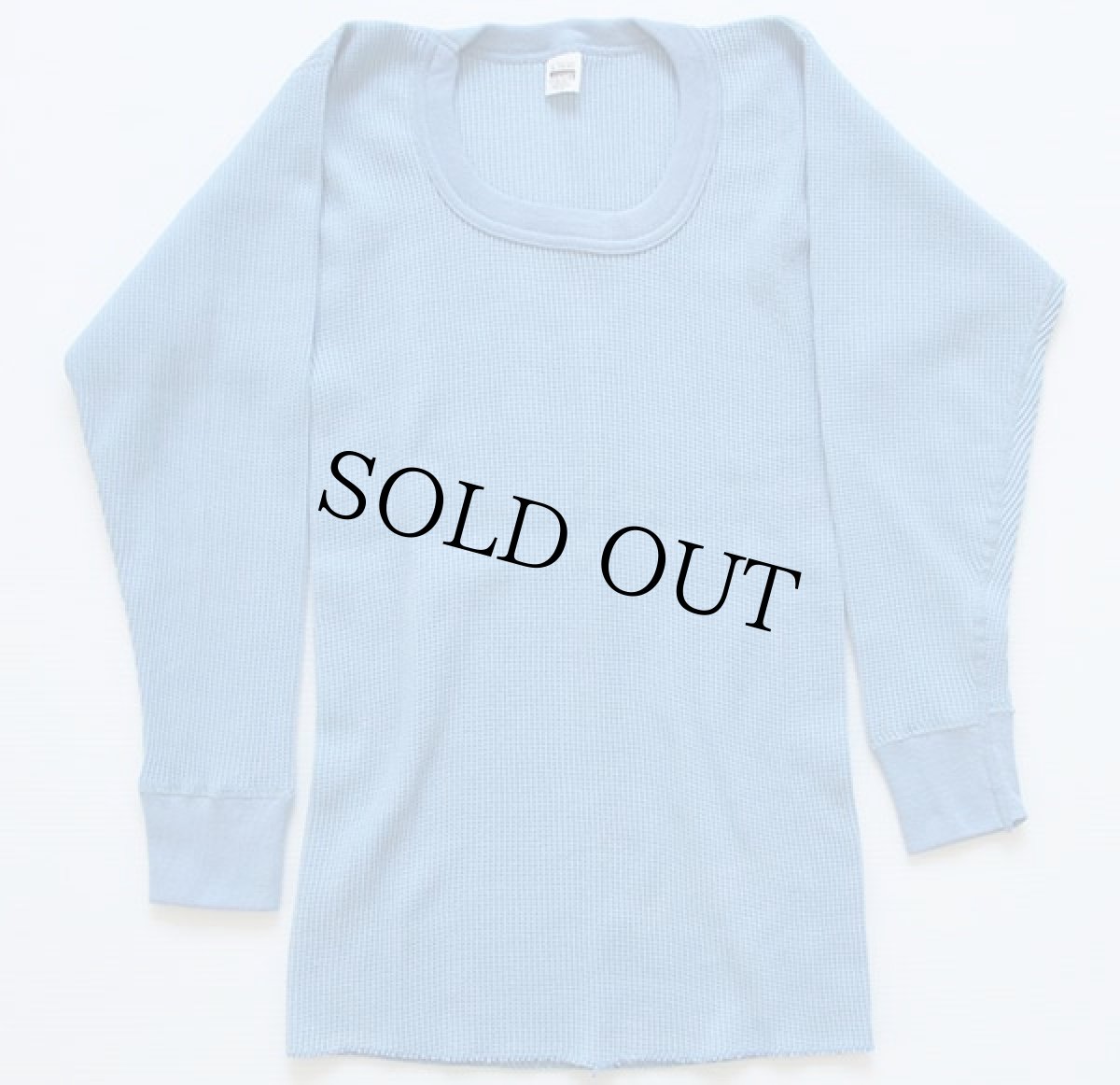 画像2: デッドストック★70s MONTGOMERY WARD サーマルシャツ 水色 L (2)