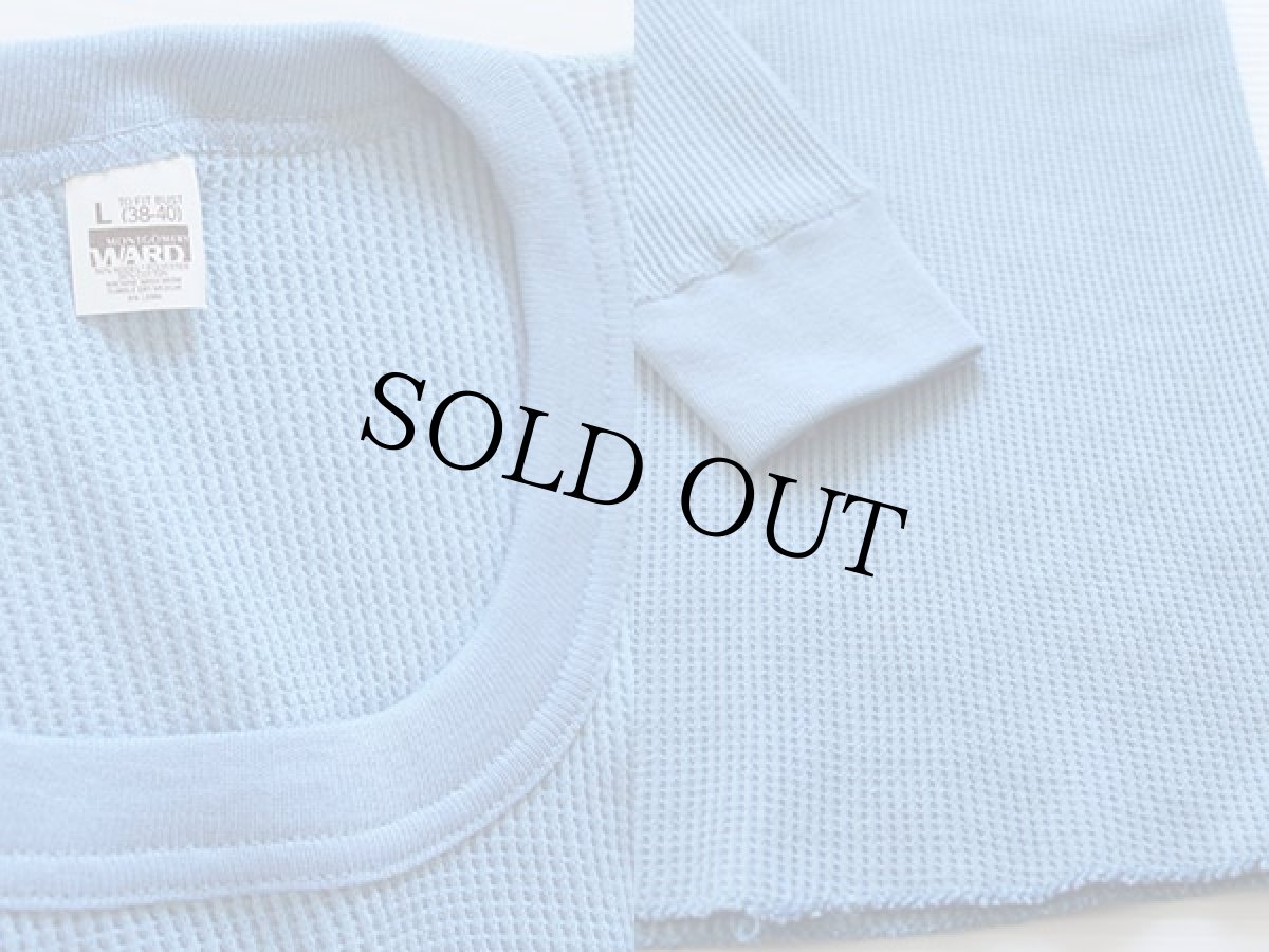 画像3: デッドストック★70s MONTGOMERY WARD サーマルシャツ 水色 L (3)