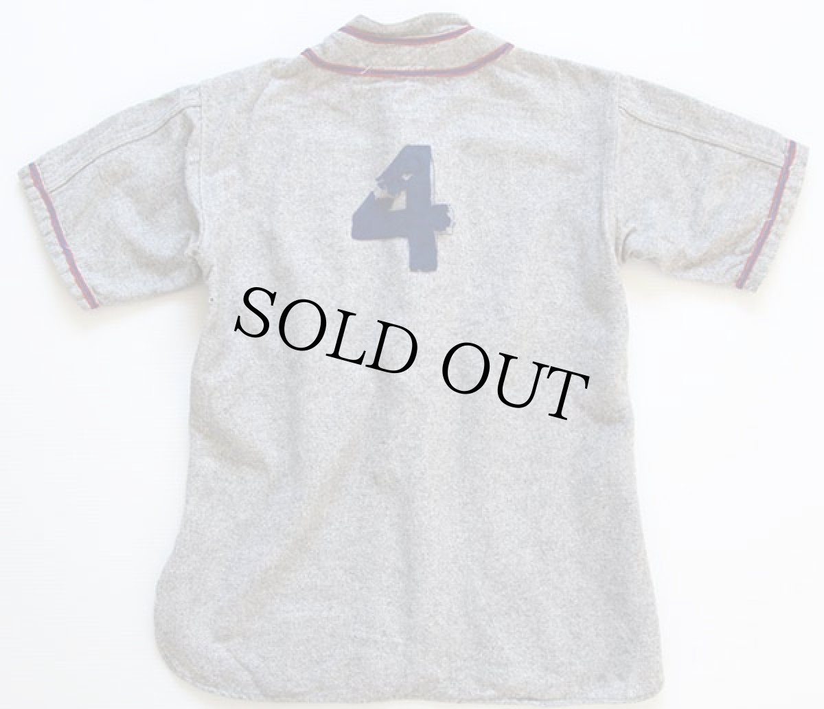 画像2: 40s フェルトパッチ ベースボールシャツ グレー (2)