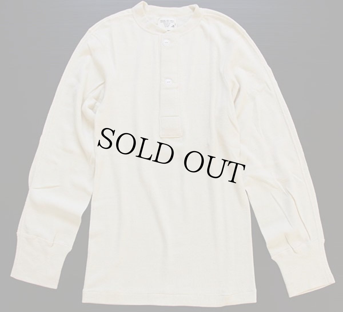 画像2: デッドストック★60s 米軍 ヘンリーネック ウール×コットン アンダーシャツ S (2)