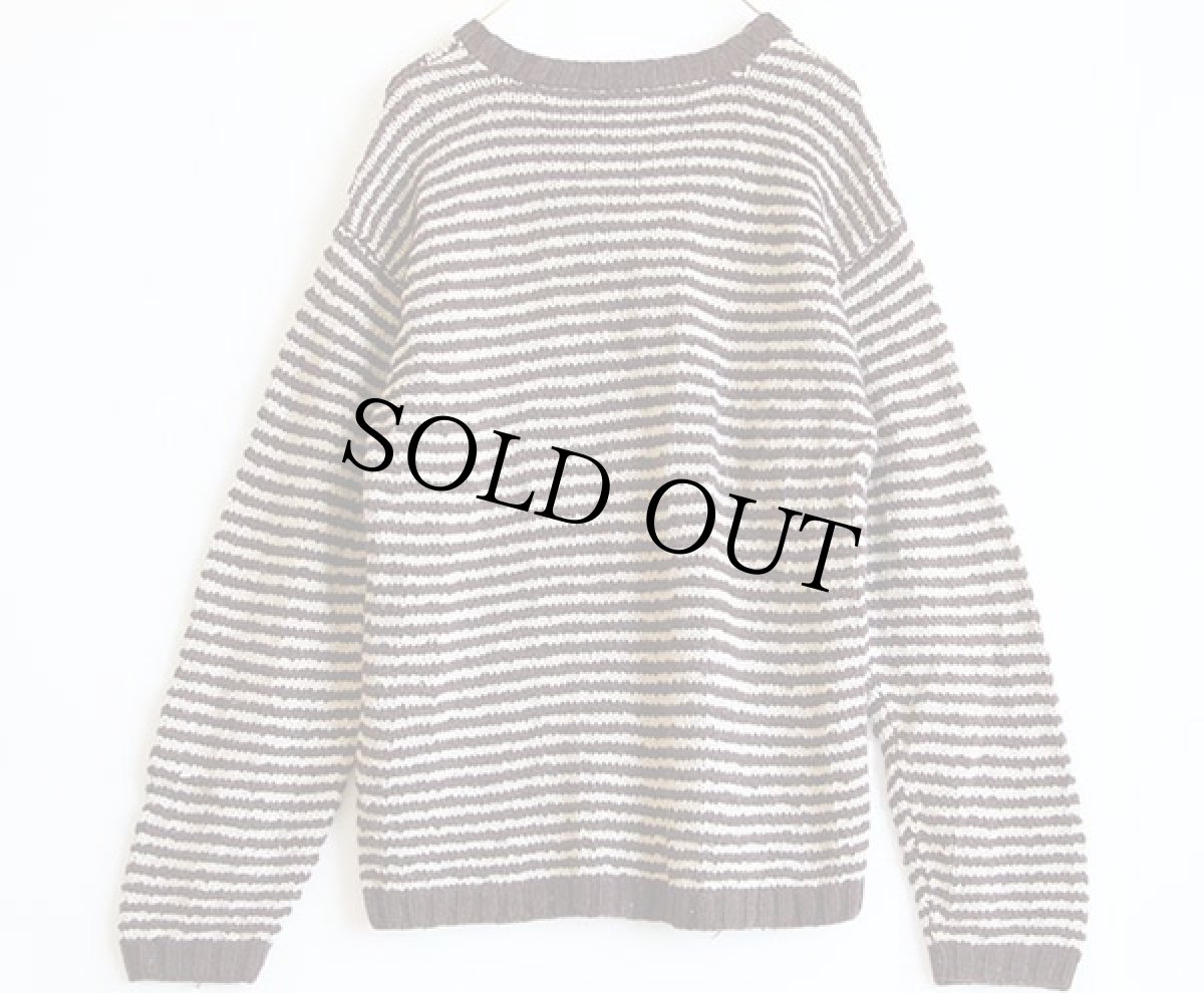 画像2: 00s J.CREW ボーダー リネンxコットン ハンドニット セーター XS (2)
