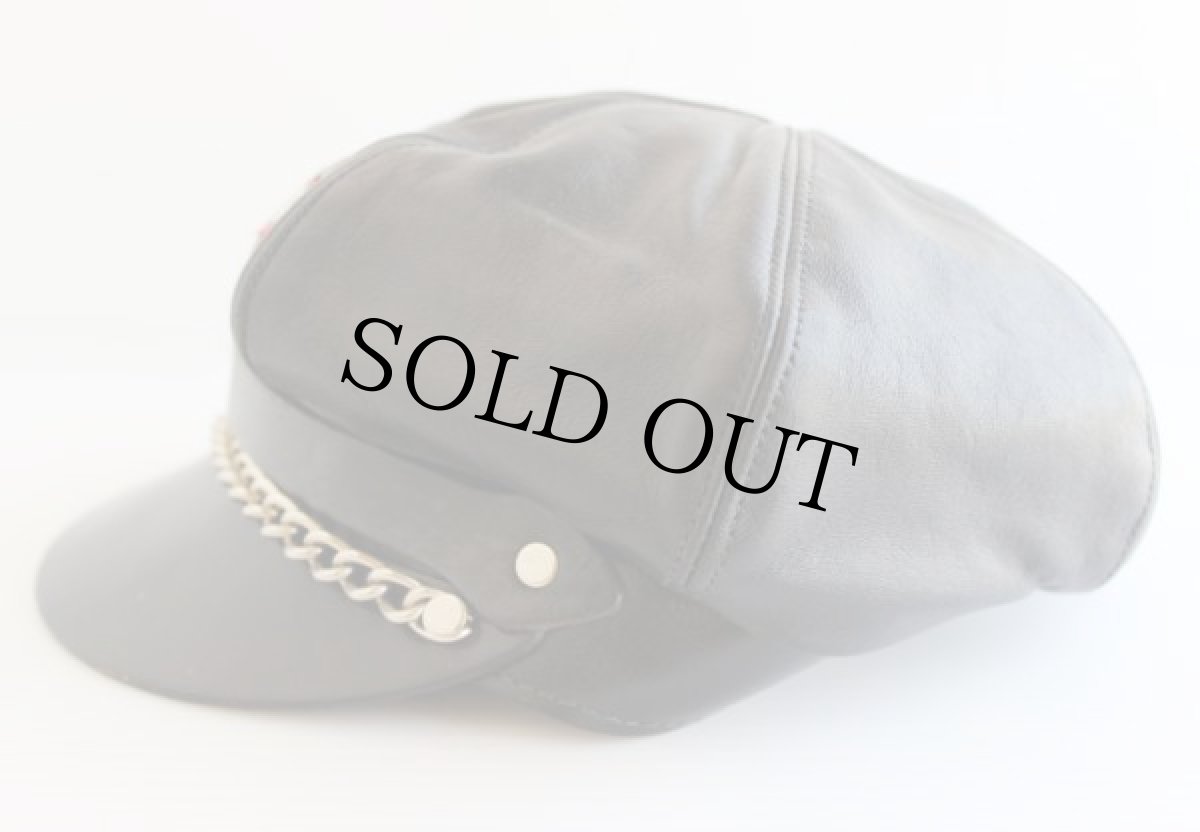 画像2: USA製 HARLEY-DAVIDSONハーレー ダビッドソン 刺繍 レザーキャスケット 黒 (2)