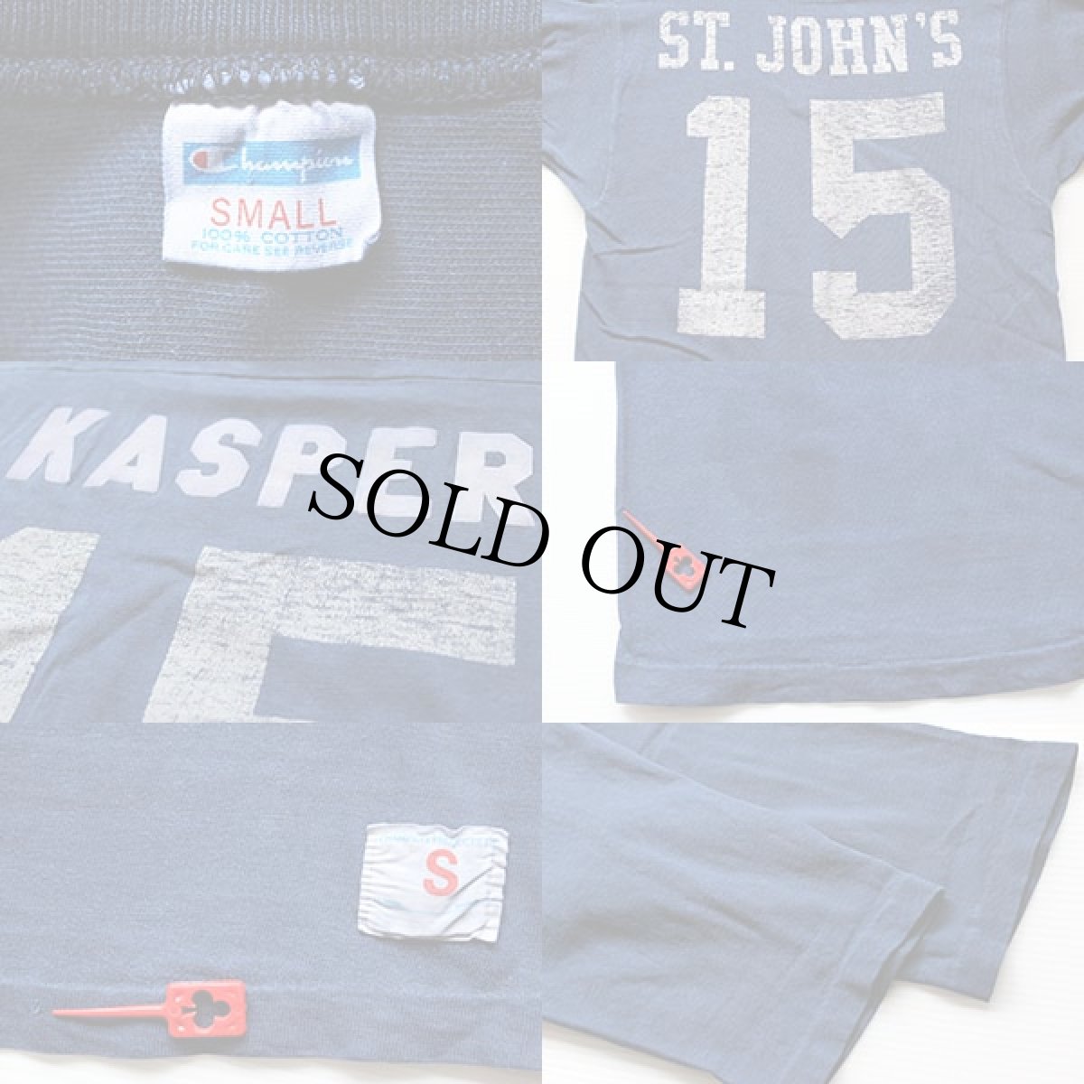 画像3: 70s USA製 Championチャンピオン 15 ナンバリング フットボールTシャツ 紺 S (3)