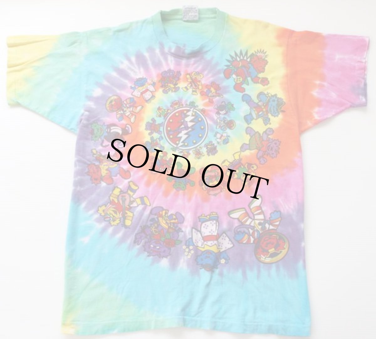 画像2: 90s USA製 LIQUID BLUE Grateful Dead グレイトフルデッド ダンシングベア タイダイ染め バンドTシャツ XL (2)