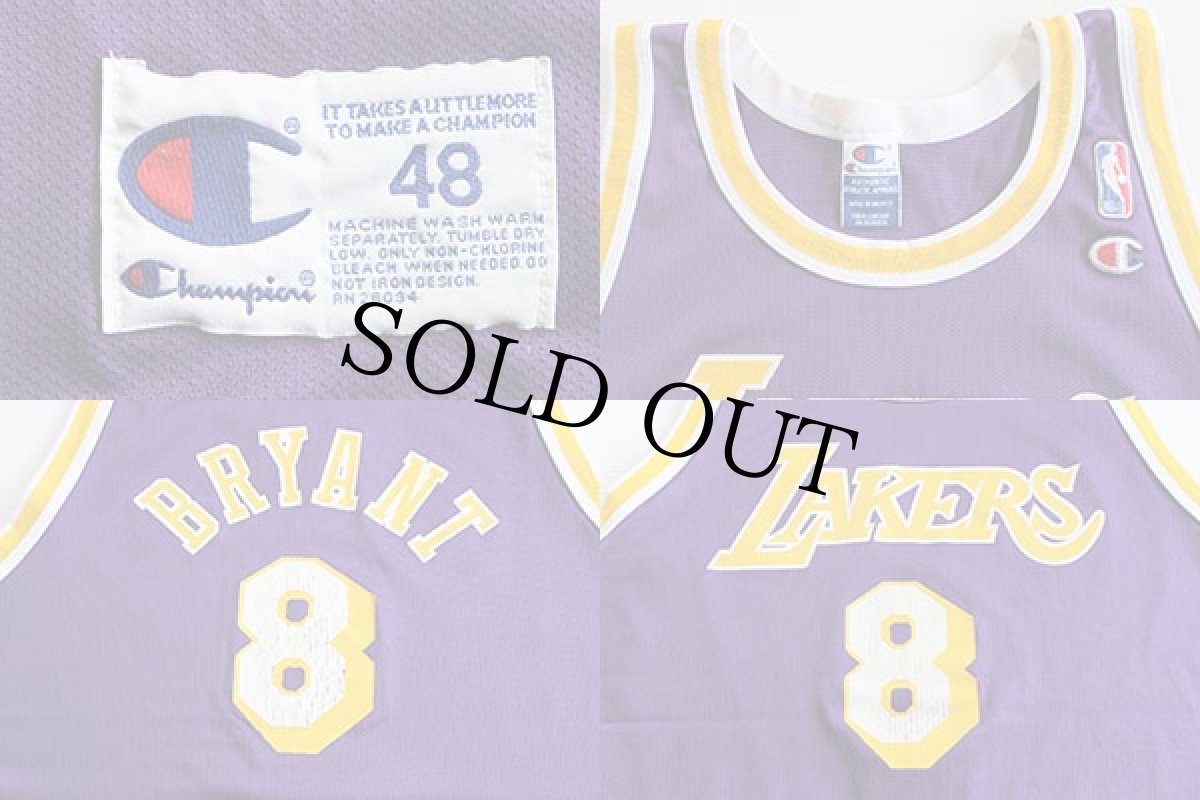 画像4: Championチャンピオン NBA LAKERSレイカーズ BRYANTブライアント 8 ユニフォーム 48 (4)