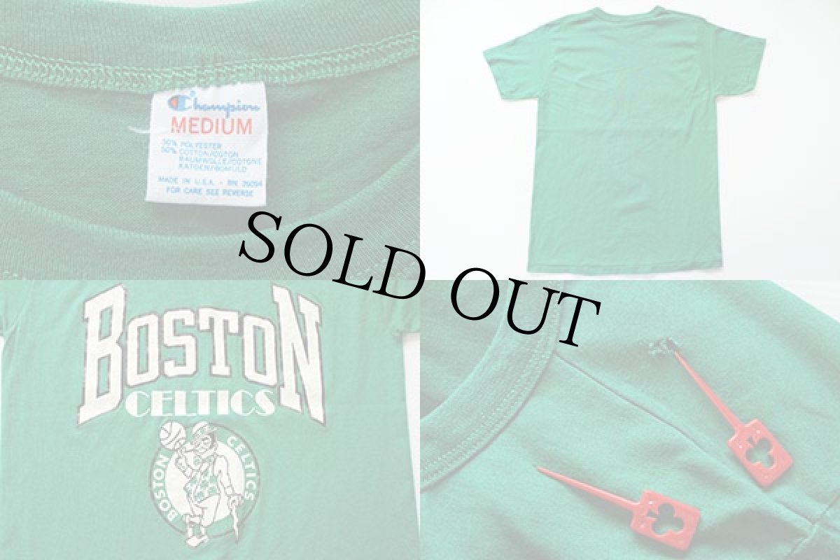 画像3: 80s USA製 Championチャンピオン BOSTON CELTICS Tシャツ 緑 M (3)