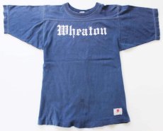 画像2: 70s USA製 Championチャンピオン Wheaton フットボールTシャツ 紺 M (2)