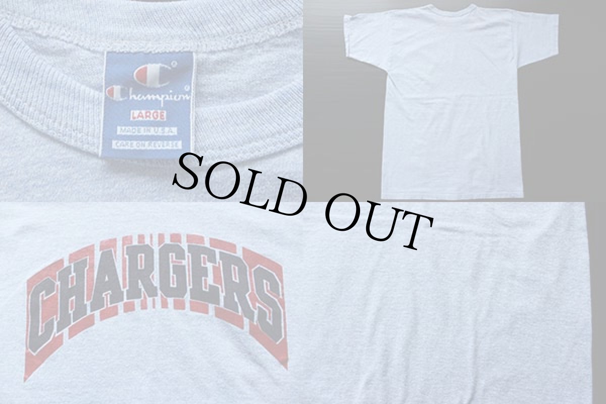 画像3: 90s USA製 Championチャンピオン CHARGERS Tシャツ 杢ブルー L (3)