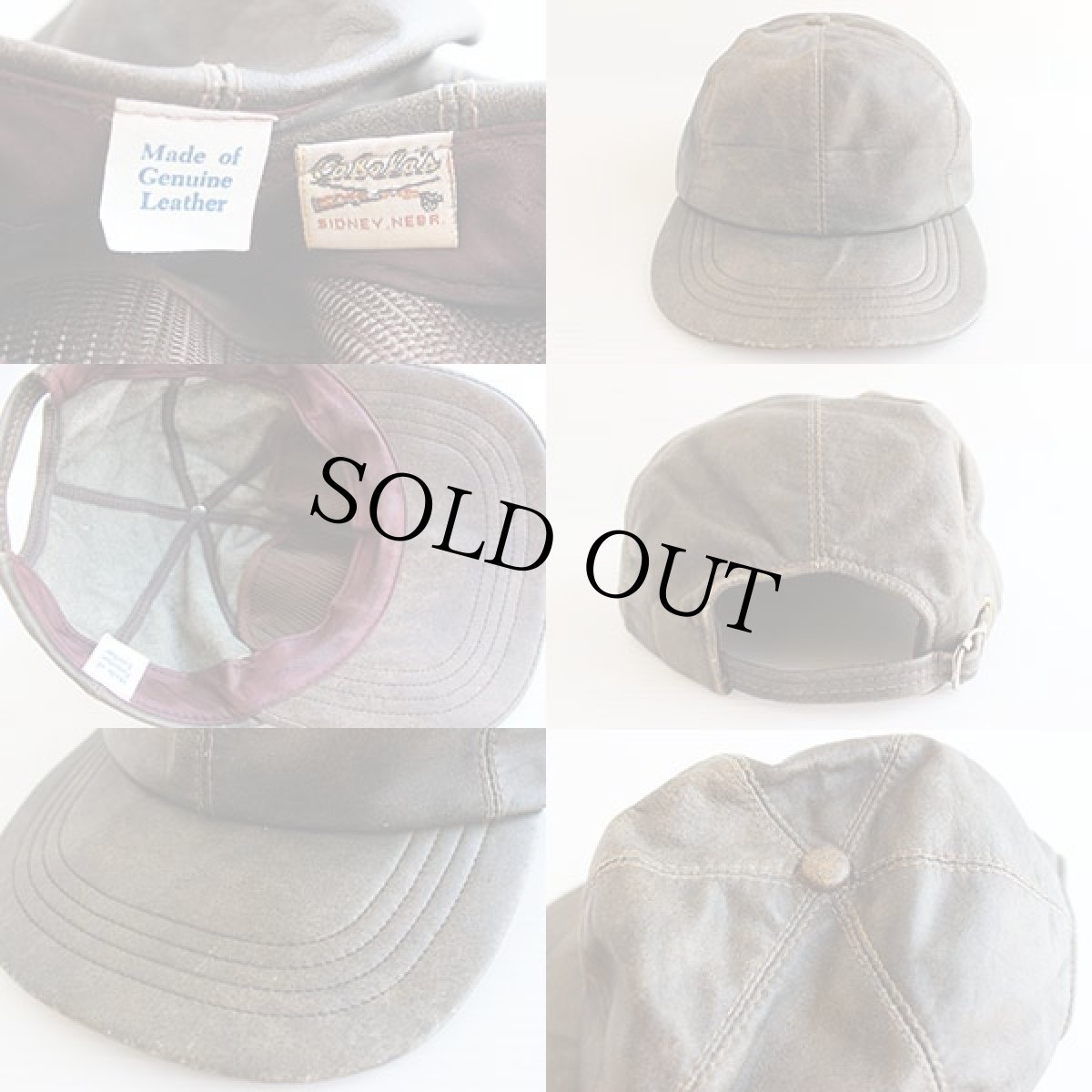 画像3: 80s Cabela'sカベラス オールレザー キャップ (3)