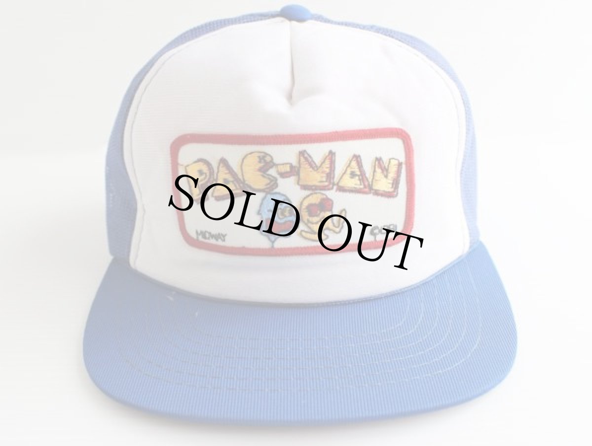 画像3: 80s PAC-MANパックマン パッチ付き メッシュキャップ 青×白 (3)