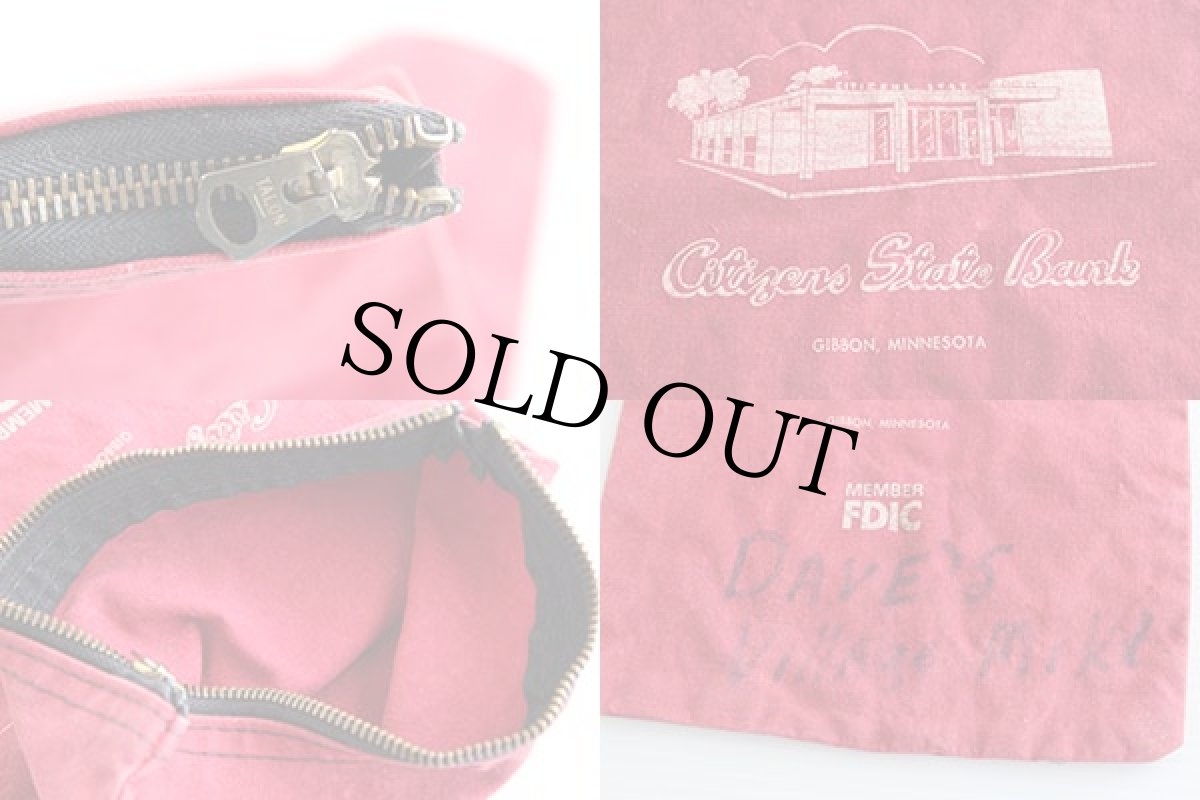 画像3: 40s Citizens State Bank コットン キャンバス マネーバッグ 赤 (3)