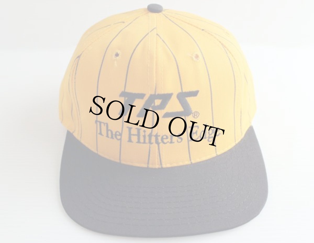 画像2: デッドストック★90s USA製 TPS刺繍 ストライプ キャップ 黄 (2)