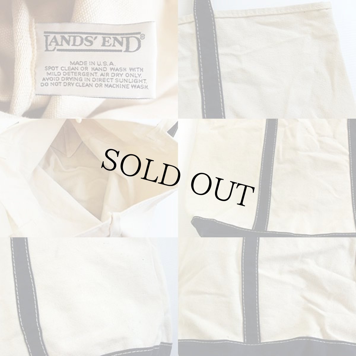 画像3: 90s USA製 LANDS'ENDランズエンド キャンバス トートバッグ 紺 (3)