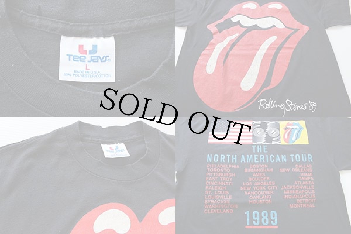 画像3: 80s USA製 The Rolling Stones ローリングストーンズ THE NORTH AMERICAN TOUR 1989 バンドTシャツ 黒 L (3)