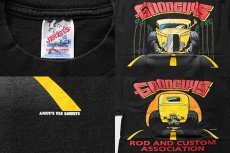 画像3: 90s USA製 GOODGUYS HOTROD 両面プリント コットンTシャツ 黒 S (3)