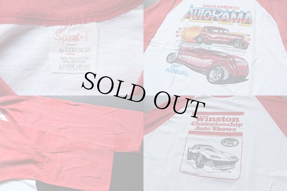 画像3: 80s USA製 AUTORAMA HOTROD ツートン 七分袖 ラグランTシャツ L (3)