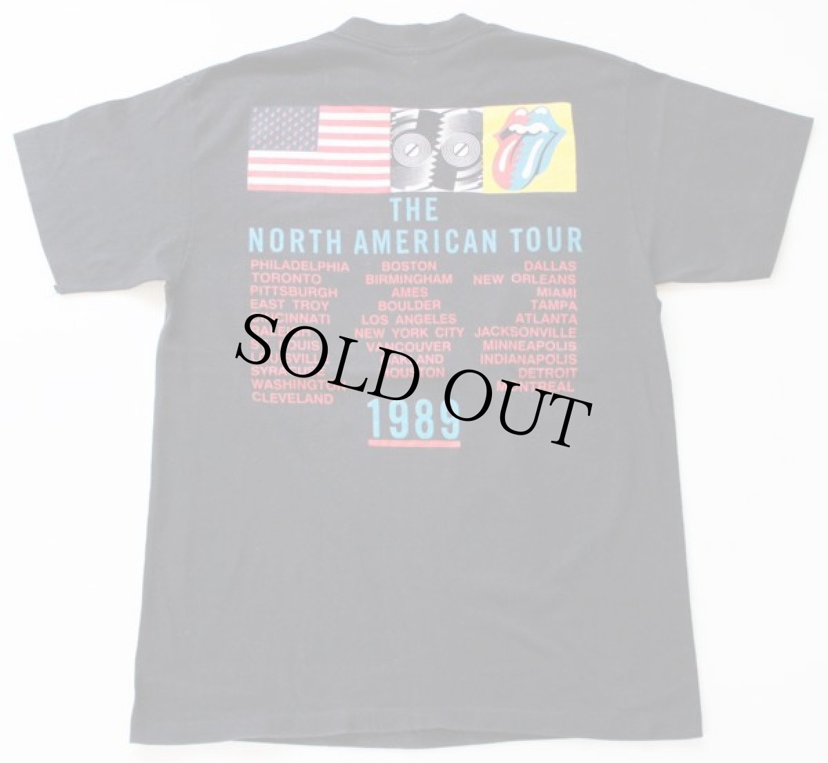 画像2: 80s USA製 The Rolling Stones ローリングストーンズ THE NORTH AMERICAN TOUR 1989 バンドTシャツ 黒 L (2)