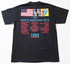 画像2: 80s USA製 The Rolling Stonesローリングストーンズ THE NORTH AMERICAN TOUR 1989 バンドTシャツ 黒 L (2)