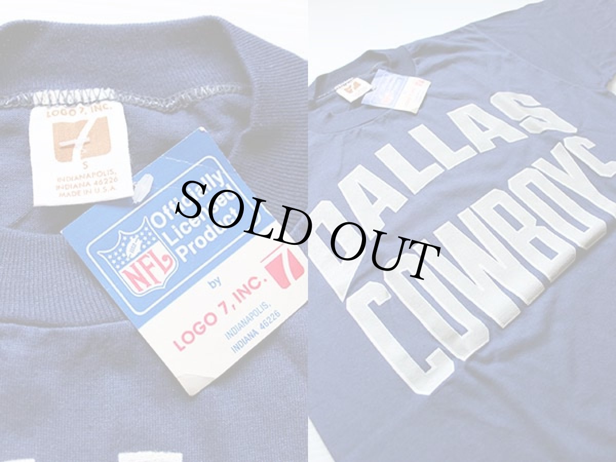 画像3: デッドストック★80s USA製 LOGO7 NFL DALLAS COWBOYS Tシャツ 紺 S (3)