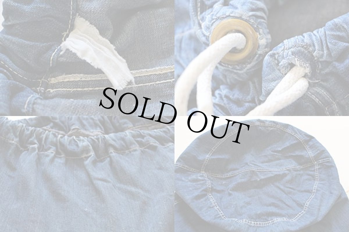 画像3: 40s 米軍 U.S.ARMY インディゴ デニム バラックバッグ★ランドリーバッグ (3)