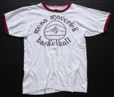 画像2: 70s USA製 Championチャンピオン 染み込みプリント リンガーTシャツ M (2)