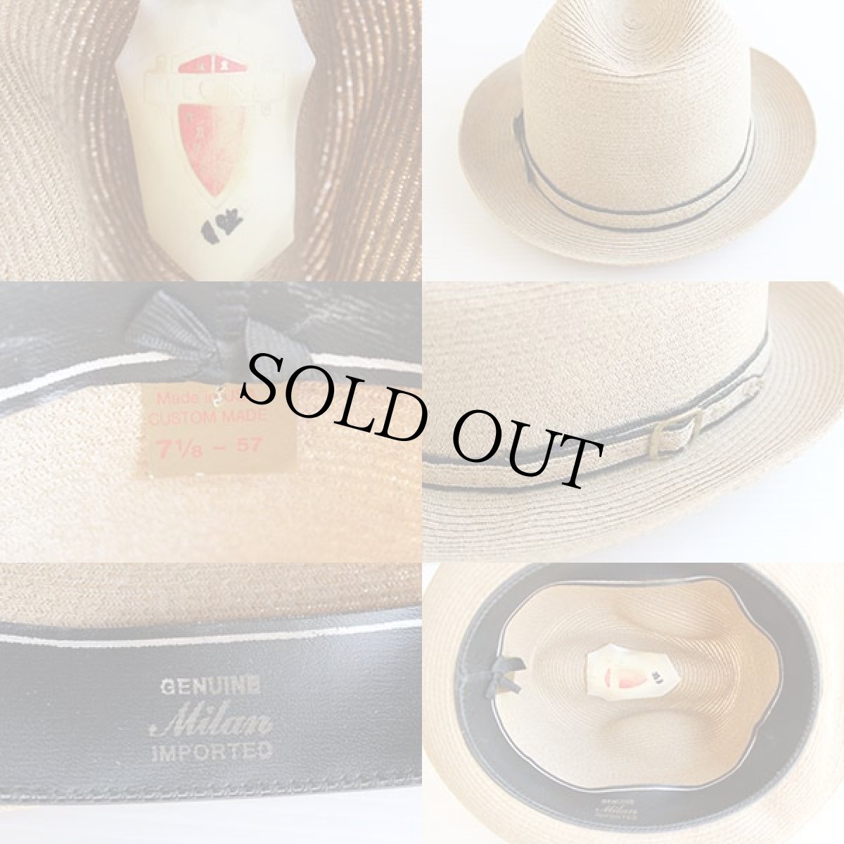 画像3: ビンテージ USA製 CAPPELLI 中折れ ストローハット 7 1/8 (3)