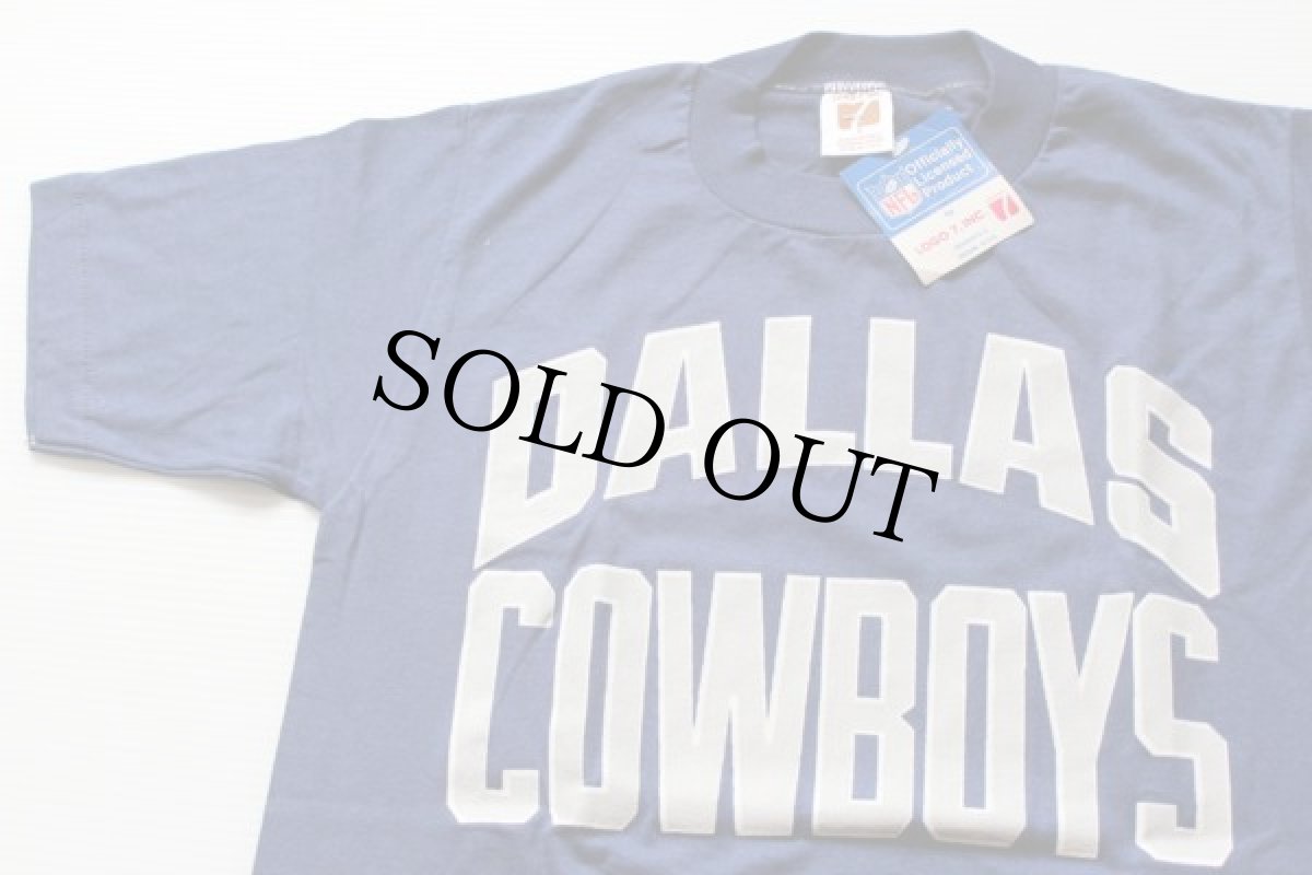 画像1: デッドストック★80s USA製 LOGO7 NFL DALLAS COWBOYS Tシャツ 紺 S (1)