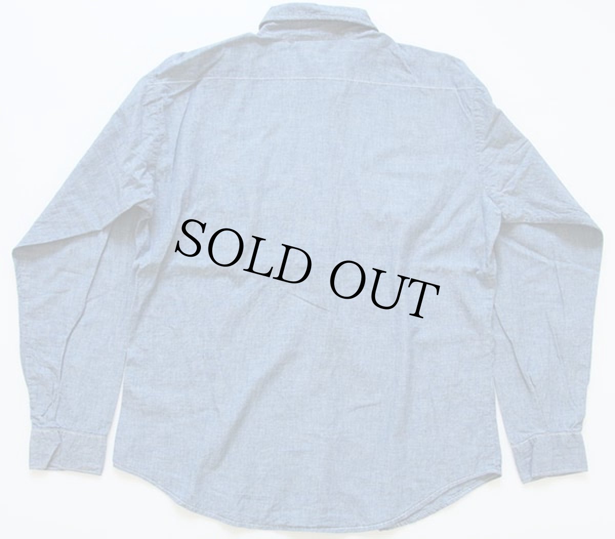 画像2: 90s FIVE BROTHERファイブブラザー コットン シャンブレーシャツ L (2)