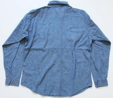 画像2: 90s FIVE BROTHERファイブブラザー コットン シャンブレーシャツ L (2)