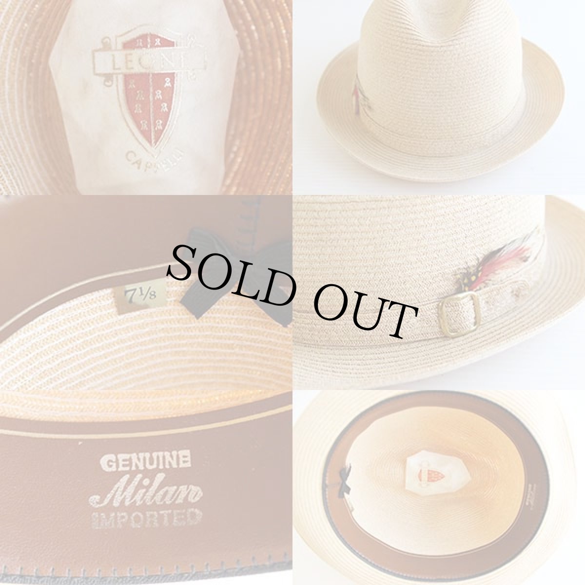 画像3: ビンテージ CAPPELLI 中折れ ストローハット 7 1/8 (3)