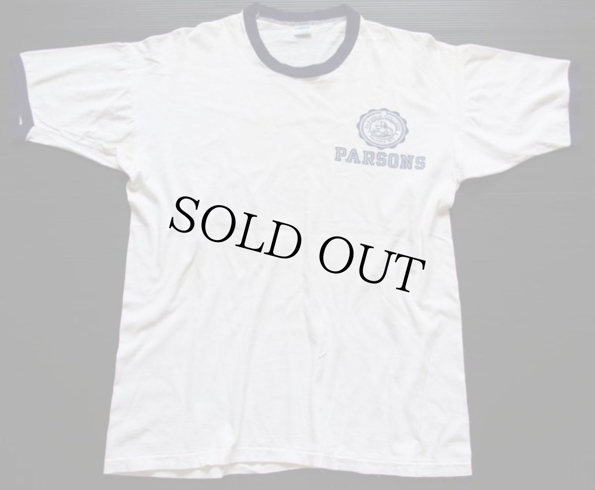 画像2: 70s USA製 Championチャンピオン 染み込みプリント コットン リンガーTシャツ XL 	 (2)