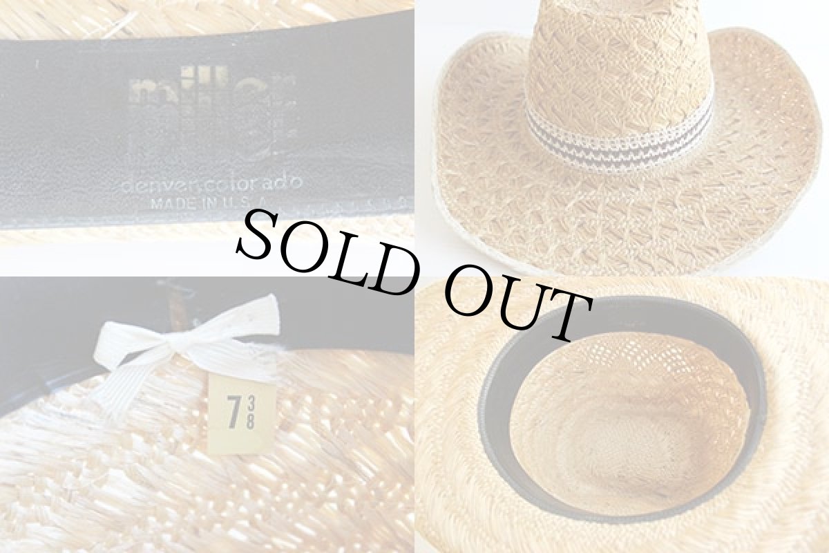 画像3: 70s USA製 miller ストローハット 58cm (3)