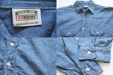 画像3: 90s FIVE BROTHERファイブブラザー コットン シャンブレーシャツ L (3)