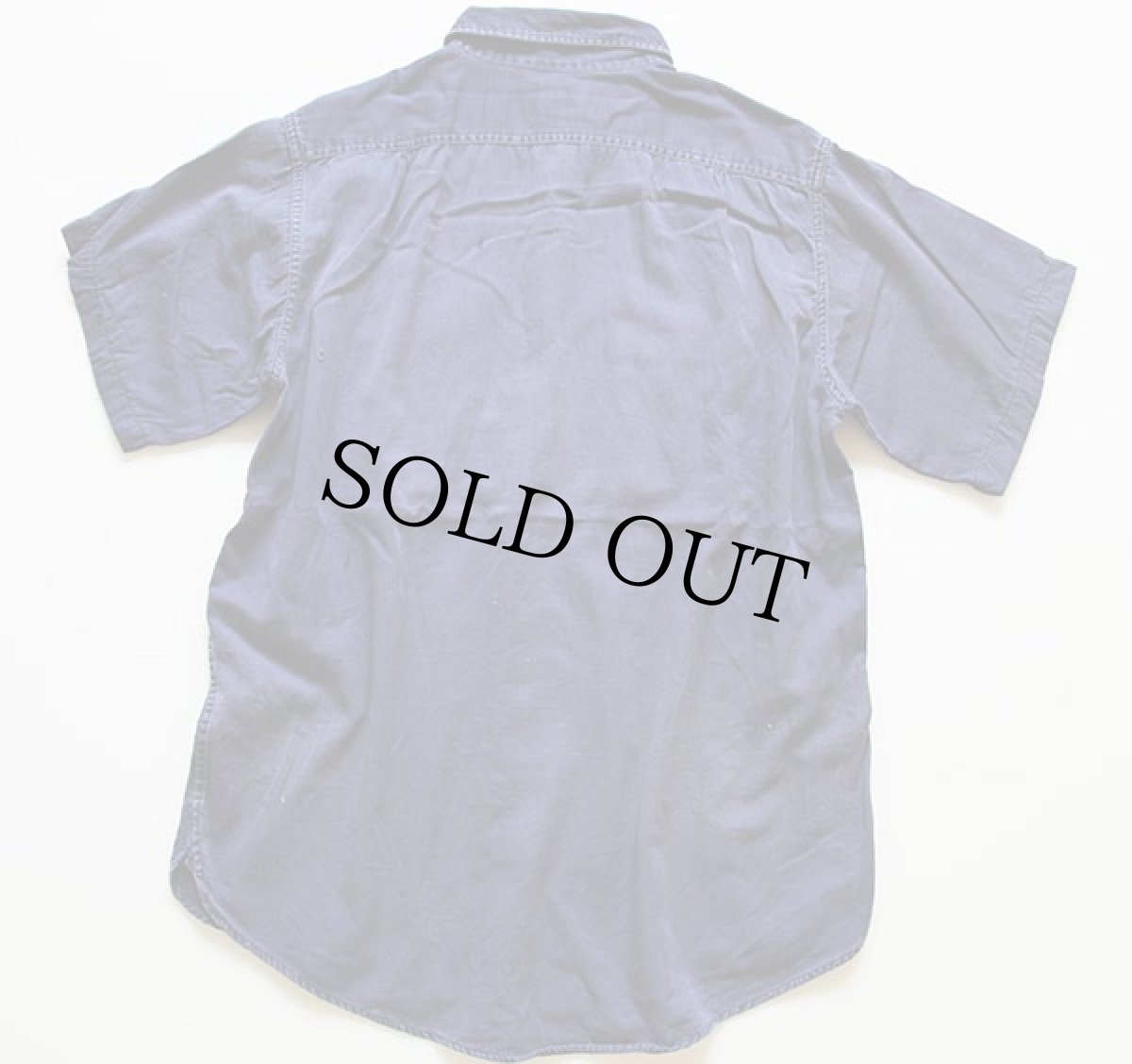 画像2: 60s USA製 Leeリー マチ付き コットン 半袖 ワークシャツ カスタム 紺 (2)