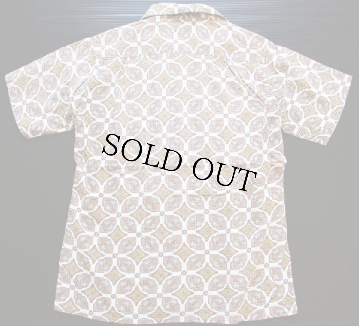 画像2: 50s Manhattan 総柄 半袖 コットン シアサッカーシャツ S (2)