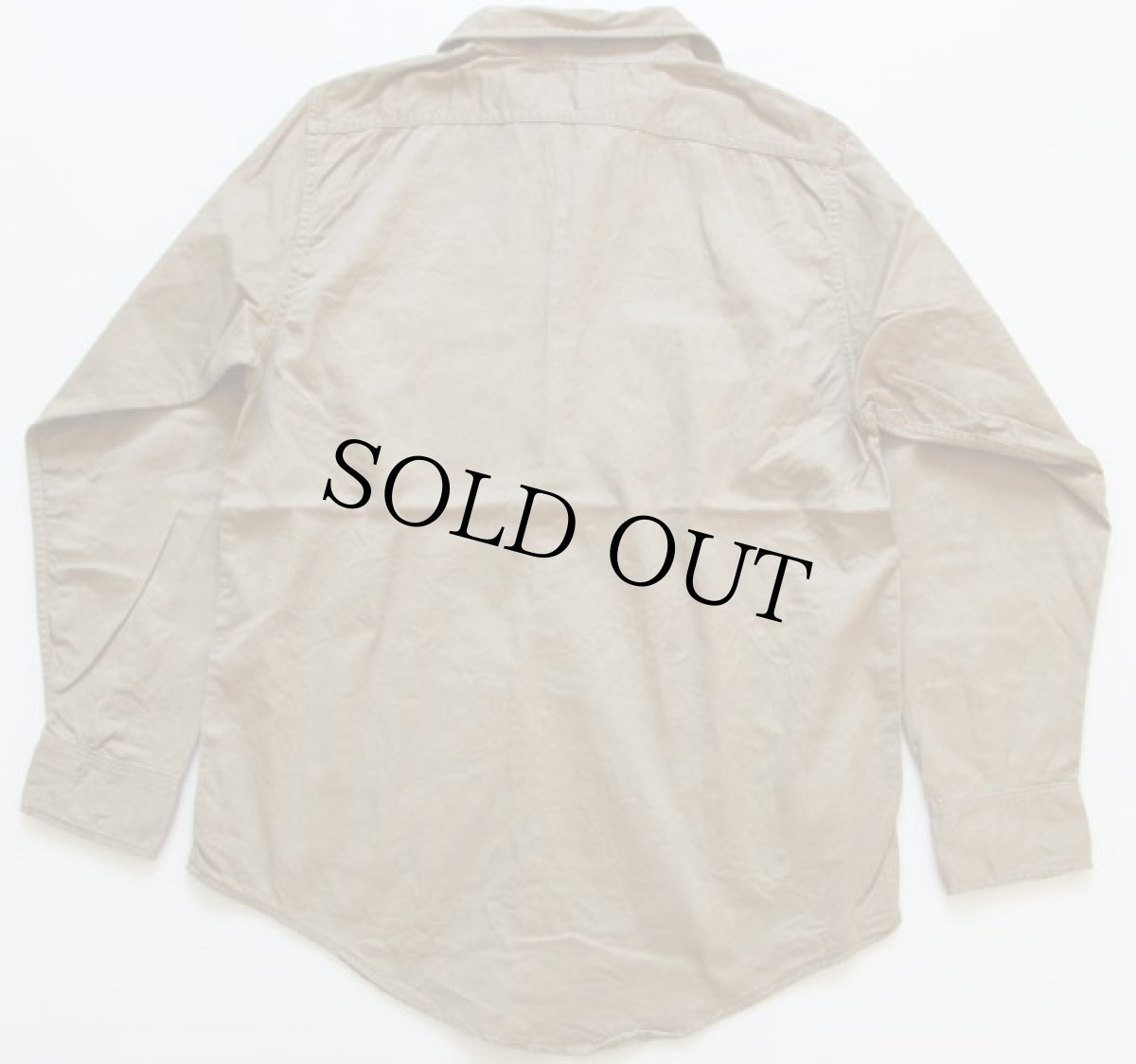 画像2: 60s BIG LEED コットン ワークシャツ カーキ 15.5 (2)