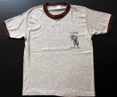 画像2: 80s USA製 YELLOWSTONE NATIONAL PARK リンガーTシャツ 茶 M★イエローストーン国立公園 (2)