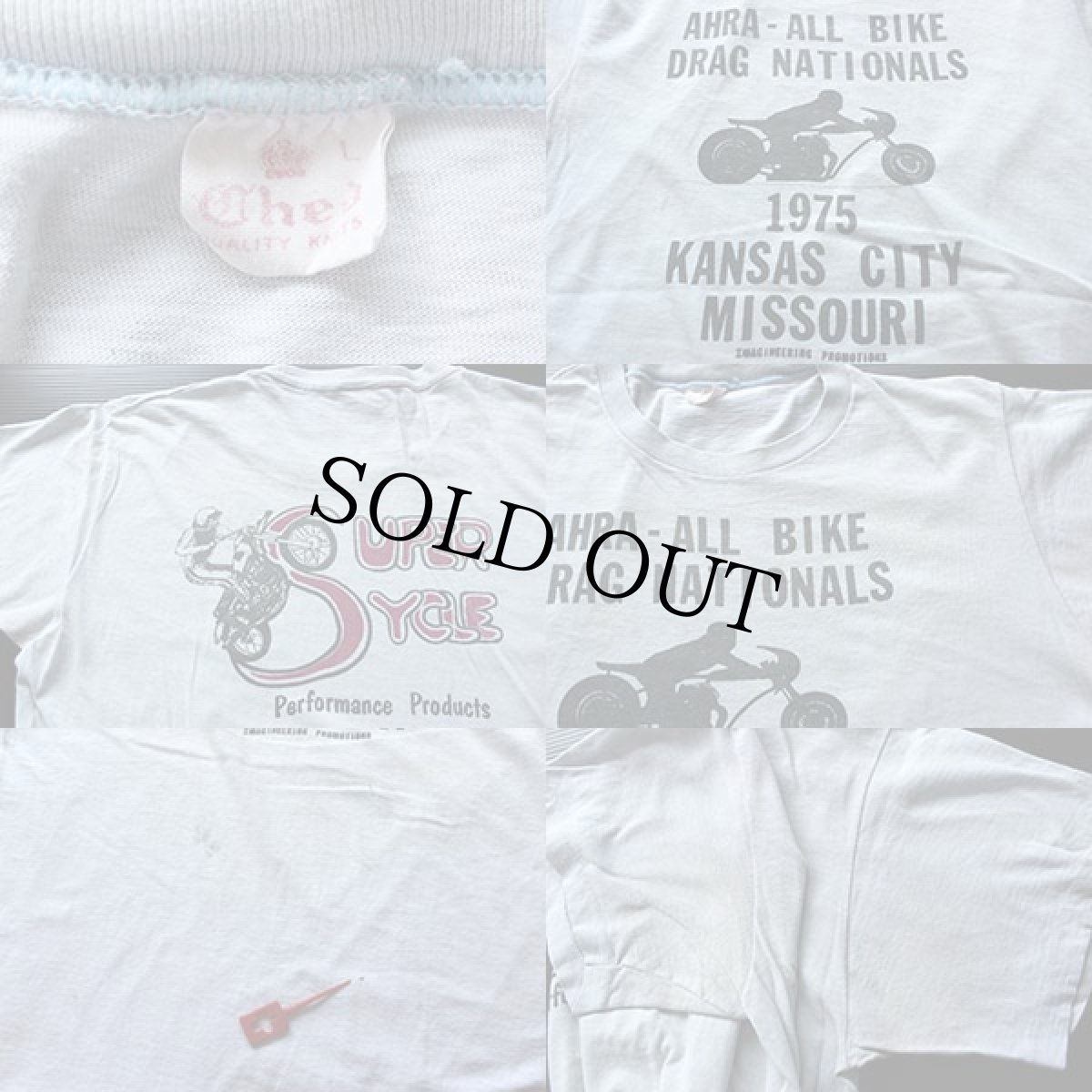 画像3: 70s DRAG NATIONALS 両面 染み込みプリント コットンTシャツ L (3)