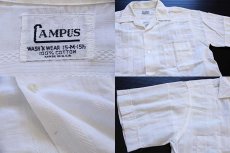 画像3: 60s USA製 CAMPUS 半袖 コットン ドビーシャツ 白 M (3)