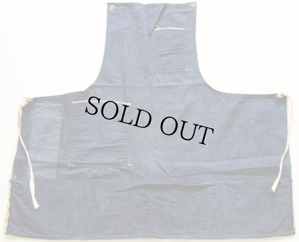 画像2: ビンテージ 耳付き インディゴ デニム ワークエプロン カスタム (2)