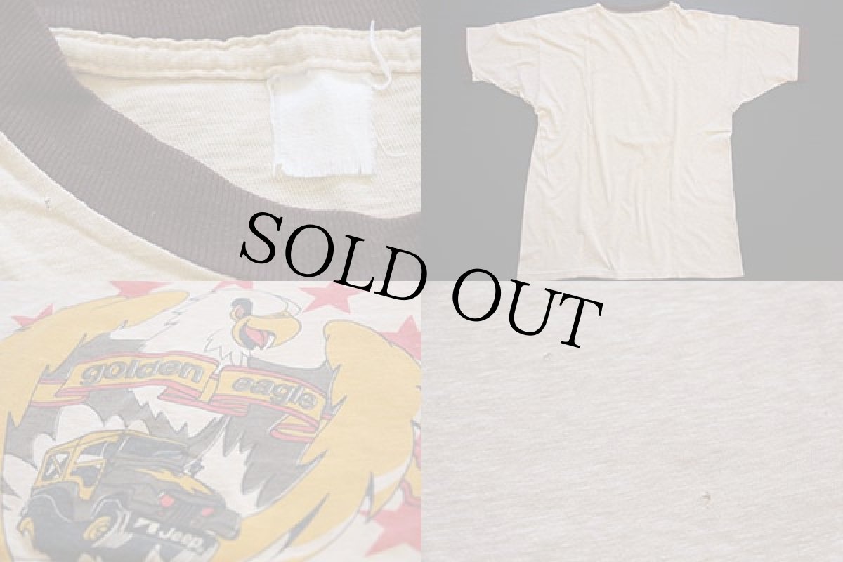 画像3: 70s Jeep 染み込みプリント リンガーTシャツ (3)