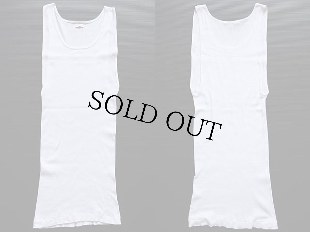 画像2: 60s Amcrest コットン リブ タンクトップ 白 S (2)