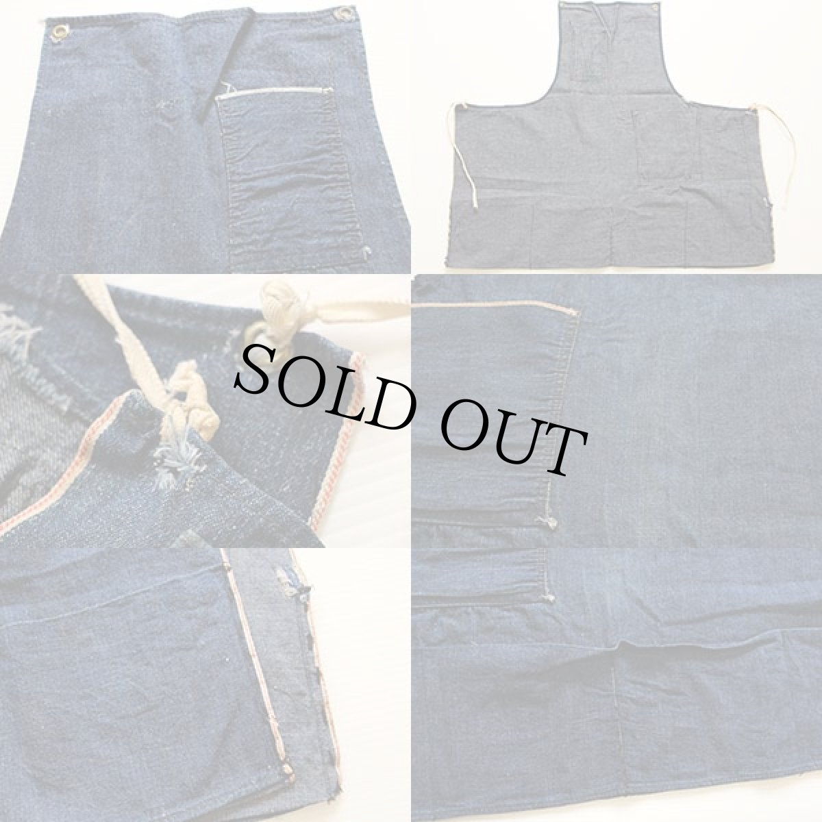 画像3: ビンテージ 耳付き インディゴ デニム ワークエプロン カスタム (3)