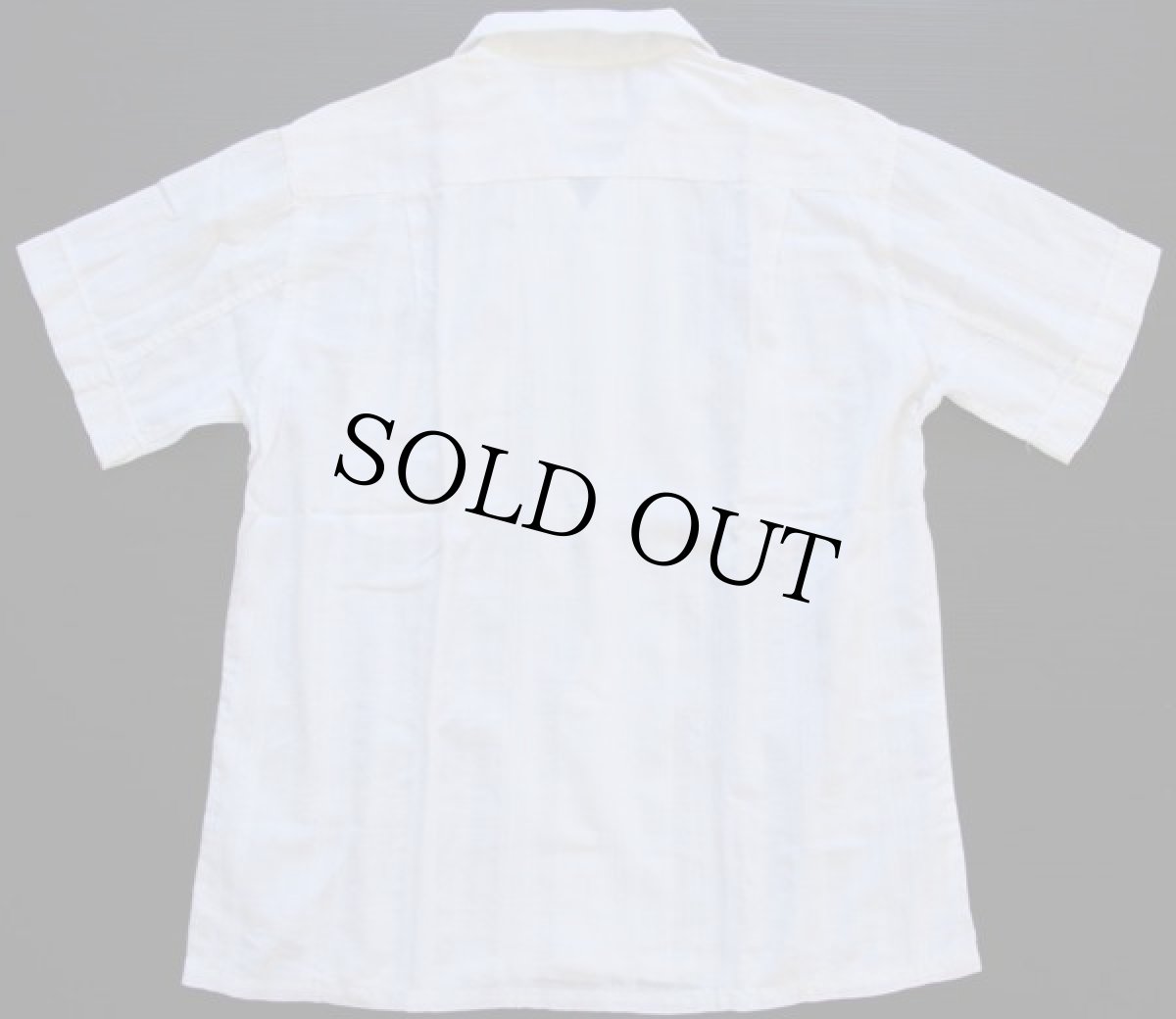 画像2: 60s USA製 CAMPUS 半袖 コットン ドビーシャツ 白 M (2)