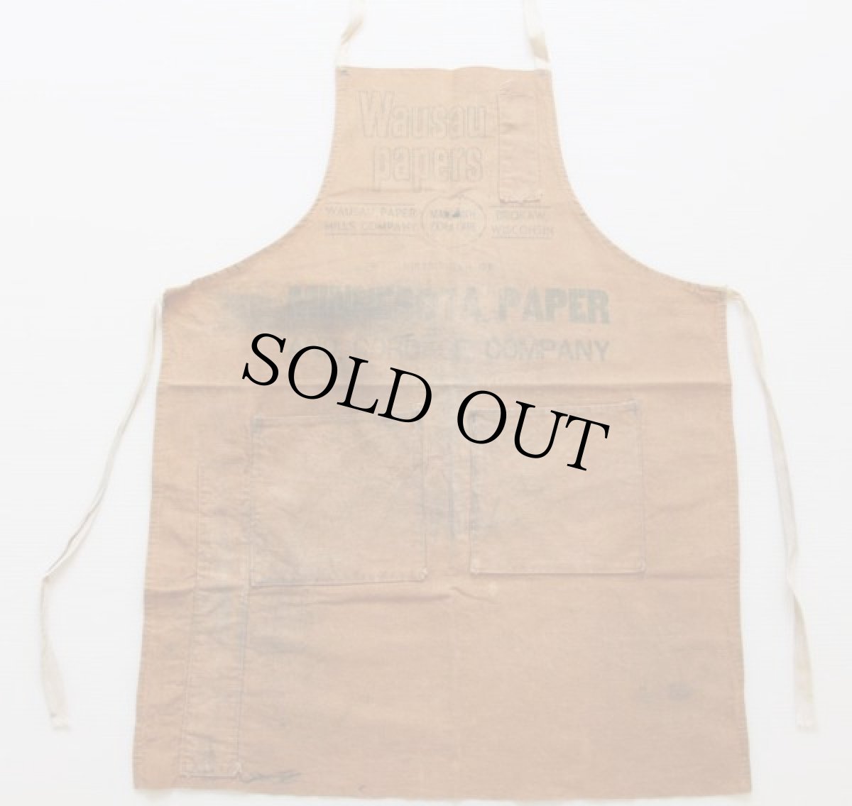 画像2: ビンテージ Wausau Papers キャンバス ワークエプロン ブラウン (2)